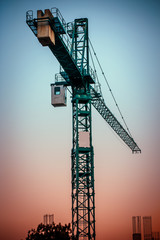 Fototapeta premium green construction crane
