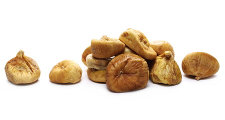 Dry figs isolated on white background