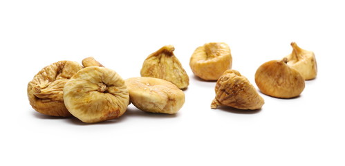 Dry figs isolated on white background