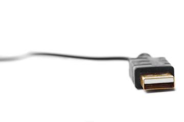 Close up view of a USB cable