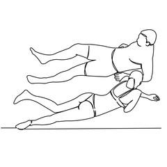 couple in love sunbathes on the beach