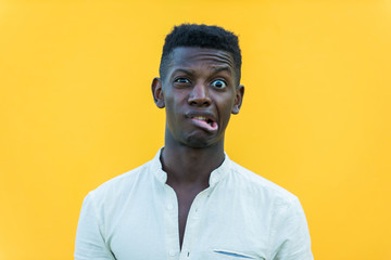 Fototapeta premium Young teen portrait on colored background