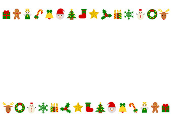 クリスマス模様のフレームイラスト