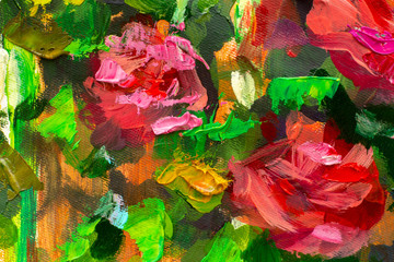 Beautiful flower oil watercolor flowers © weris7554