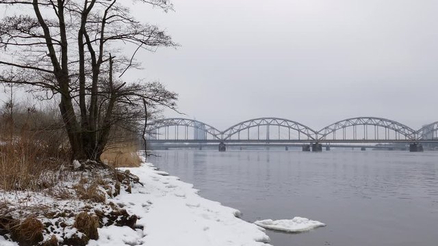 Riga Railway bridge over River Daugava