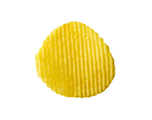 potato chips snack isolated on white background with clipping path
