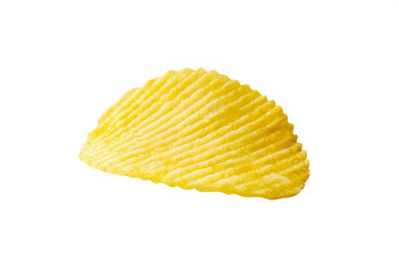 potato chips snack isolated on white background with clipping path