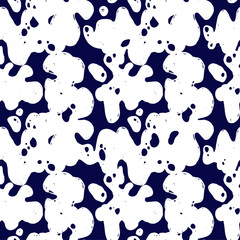 Abstract vector ink blob seamless pattern.