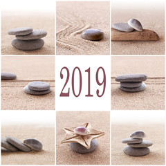 2019, zen sand and stones greeting card