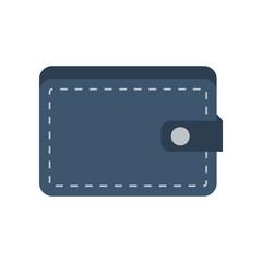 Wallet  flat icon on isolated white transparent background.	