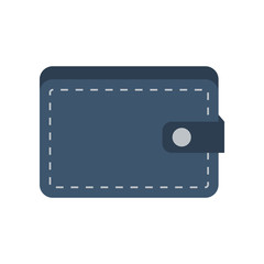 Fototapeta premium Wallet flat icon on isolated white transparent background. 