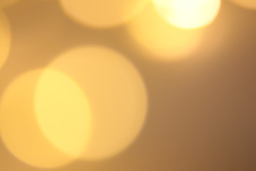 blurred yellow light bokeh , circle shape bright light at night .