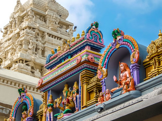 View of Kamakshi Amman Temple in Kanchipuram, India.