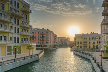 Sunset by the water
