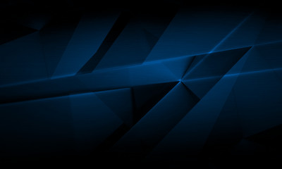 Abstract dark blue background, polygonal brushed texture