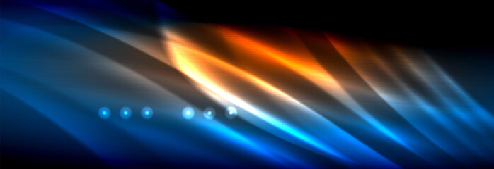 Fototapeta na wymiar Liquid neon flowing waves, glowing light lines background