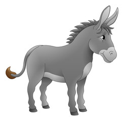 A donkey animal cute cartoon character illustration