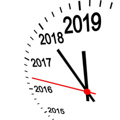Fototapeta na wymiar new year 2019 clock