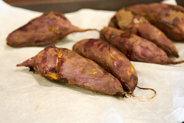Sweet Potato, Cooking, Smoke