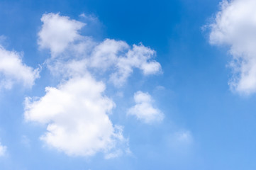 Blue sky with beautyful clouds in sunny day season abstract background.