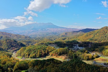 Fototapeta na wymiar 日本のリゾート地　開田高原を空撮