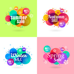 Colorful Season Sale Banner Collection