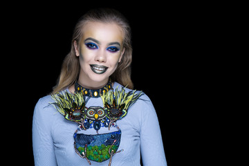 forest woman art make up