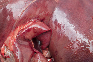 Obraz premium Pork liver pork as an abstract background