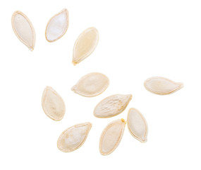 Pumpkin seeds isolated on white background
