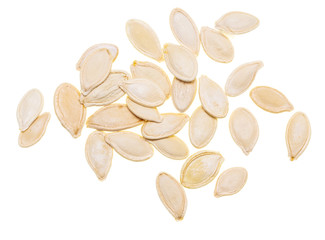 Pumpkin seeds isolated on white background