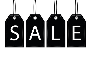black sale label isolated on white background