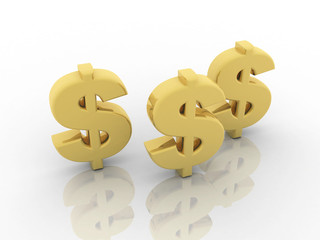 3d rendering Dollar symbol 
