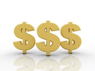 3d rendering Dollar symbol 
