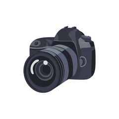 Vector illustration of digital SLR Camera System with lens 