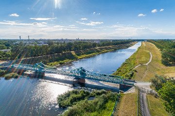 Bartoszowicki dam in the morning aerial view