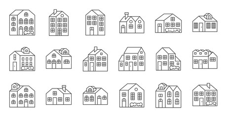 house or cottage in winter theme,flat design vector editable stroke
