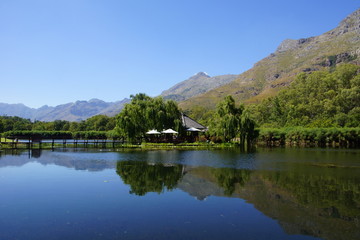 Fototapeta na wymiar Beautiful Lake at a Winery close to Swellendam, South Africa