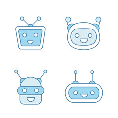 Chatbots color icons set