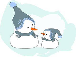 Schneemann mit Schneemann-Kind