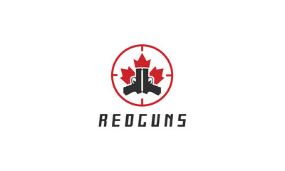 Red guns logo with Canadian flag 