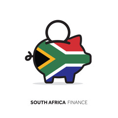 South Africa economic concept. Piggy bank with national flag.