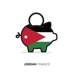 Jordan economic concept. Piggy bank with national flag.