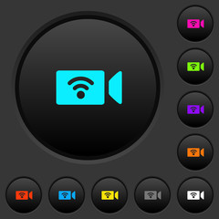 Wireless camera dark push buttons with color icons