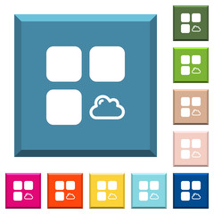 Cloud component white icons on edged square buttons