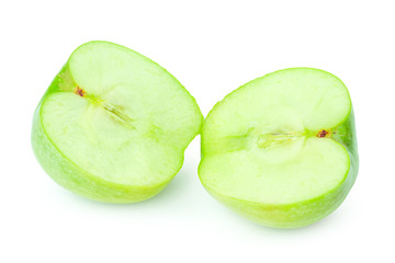 Ripe green apple isolated on a white background