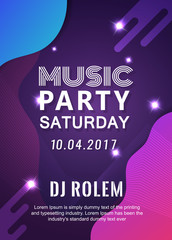 abstract background poster electronic dj music party design vector