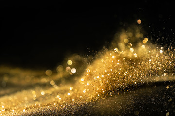 glitter lights grunge background, gold glitter defocused abstract Twinkly Lights Background. - 230609362