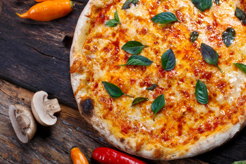 Delicious mozzarella pizza