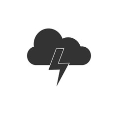Cloud thunderstorm icon. Vector illustrations. Flat design.