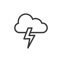 Cloud thunderstorm icon. Vector illustrations. Flat design.